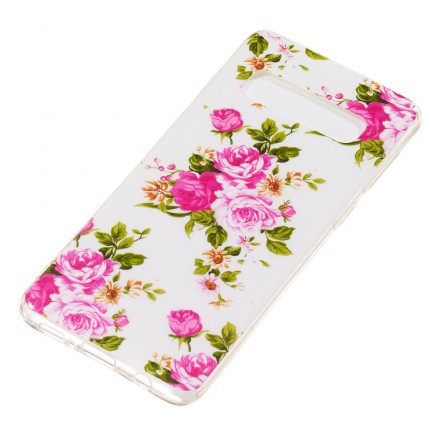 Coque Samsung Galaxy S10 Fleurs Liberty Fluorescente