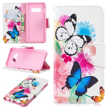 Housse Samsung Galaxy S10 Lite Papillons et Fleurs Peints