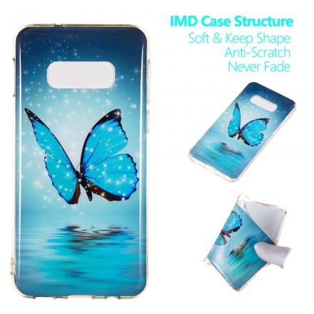 Coque Samsung Galaxy S10 Lite Papillon Bleu Fluorescente