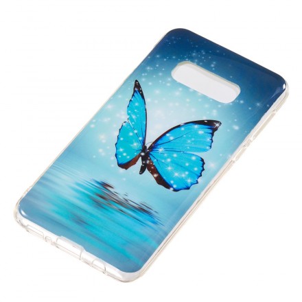 Coque Samsung Galaxy S10 Lite Papillon Bleu Fluorescente