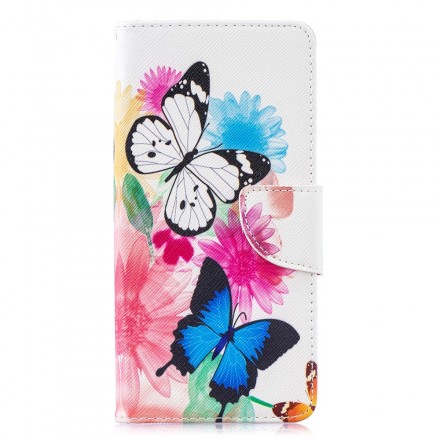 Housse Samsung Galaxy S10 Plus Papillons et Fleurs Peints