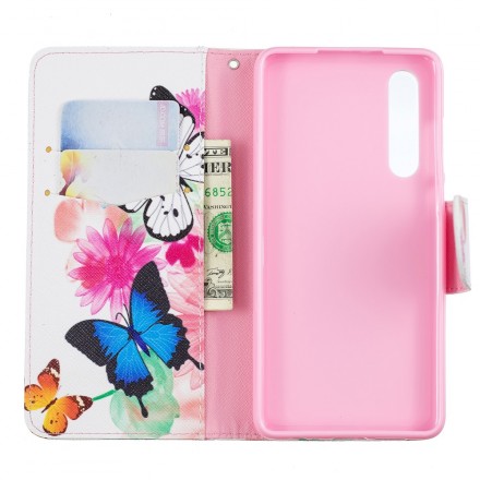 Housse Huawei P30 Papillons et Fleurs Peints