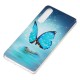 Coque Huawei P30 Papillon Bleu Fluorescente