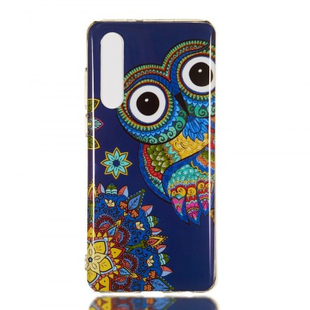 Coque Huawei P30 Hibou Mandala Fluorescent