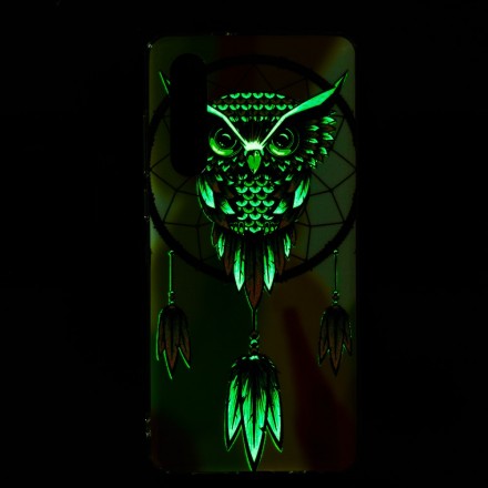 Coque Huawei P30 Attrape Rêves Hibou Fluorescente