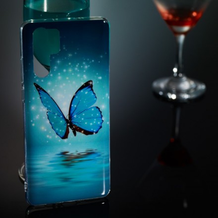 Coque Huawei P30 Pro Papillon Bleu Fluorescente