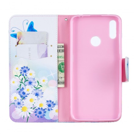 Housse Huawei Y7 2019 Papillons et Fleurs Peints