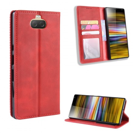 Flip Cover Sony Xperia 10 Simili Cuir Vintage Uni