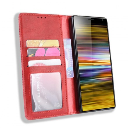 Flip Cover Sony Xperia 10 Simili Cuir Vintage Uni