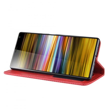 Flip Cover Sony Xperia 10 Simili Cuir Vintage Uni