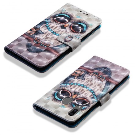 Housse Samsung Galaxy A30 Miss Hibou à Lanière