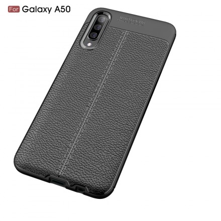 Coque Samsung Galaxy A50 Effet Cuir Litchi Double Line