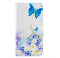 Housse Samsung Galaxy A40 Papillons et Fleurs Peint