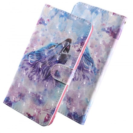 Housse Samsung Galaxy A40 Loup Aquarelle