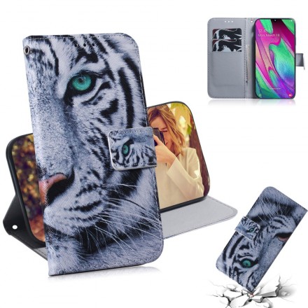 Housse Samsung Galaxy A40 Face de Tigre