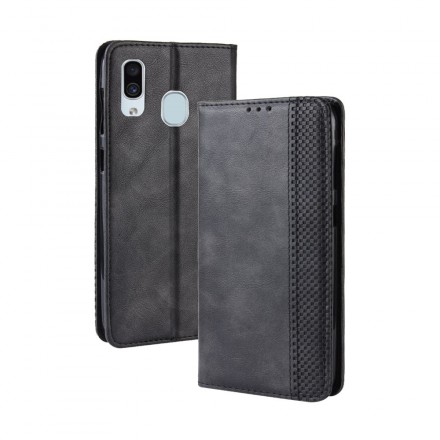 Flip Cover Samsung Galaxy A40 Effet Cuir Vintage Stylisé