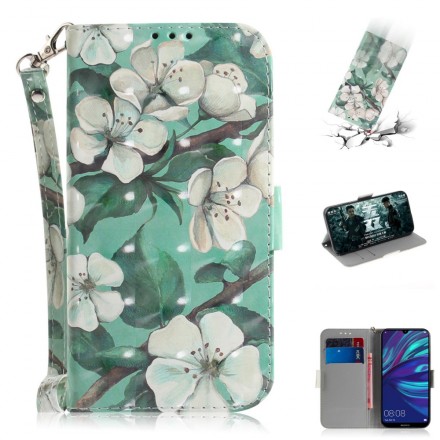 Housse Huawei P30 Lite Branche en Fleurs à Lanière