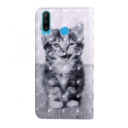 Housse Huawei P30 Lite Chat Noir et Blanc