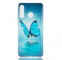 Coque Huawei P30 Lite Papillon Bleu Fluorescente