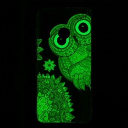 Coque Huawei P30 Lite Hibou Mandala Fluorescente