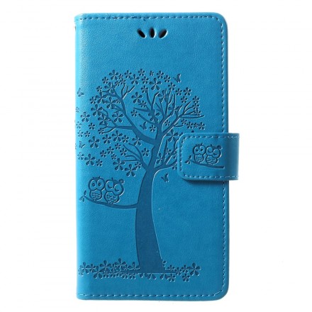 Housse Huawei P30 Lite Arbre et Hiboux à Lanière