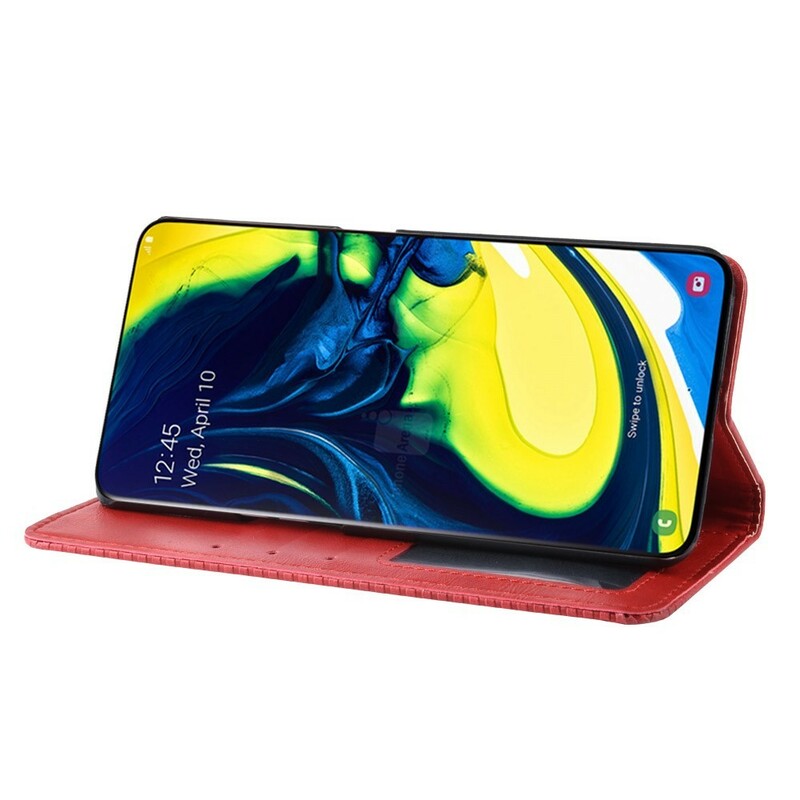 Flip Cover Samsung Galaxy A80 Simili Cuir Stylisé