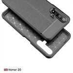 Coque Honor 20 Effet Cuir Litchi Double Line