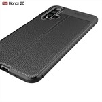 Coque Honor 20 Effet Cuir Litchi Double Line