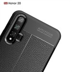 Coque Honor 20 Effet Cuir Litchi Double Line