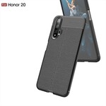 Coque Honor 20 Effet Cuir Litchi Double Line