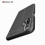 Coque Honor 20 Effet Cuir Litchi Double Line