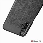 Coque Honor 20 Effet Cuir Litchi Double Line