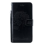 Housse Huawei P Smart Z Arbre et Hiboux à Lanière