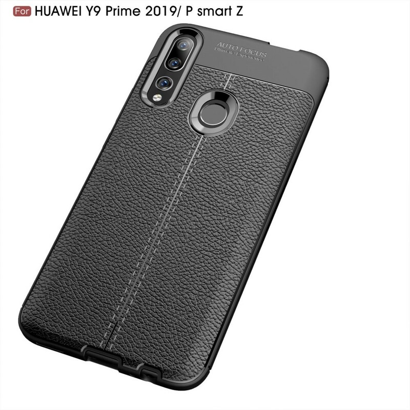 Coque Huawei P Smart Z Effet Cuir Litchi Double Line