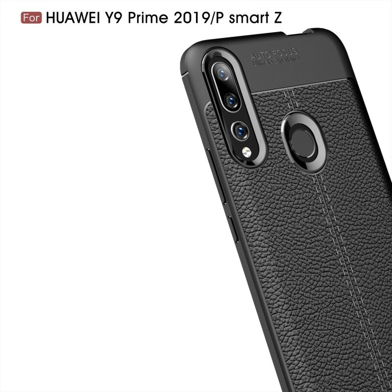 Coque Huawei P Smart Z Effet Cuir Litchi Double Line