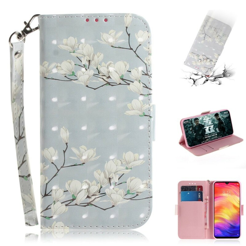 Housse Xiaomi Redmi Note 7 Arbre en Fleurs à Lanière