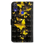 Housse Xiaomi Redmi Note 7 Papillons Jaunes