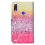 Housse Xiaomi Redmi Note 7 Dégradé Paillettes Magentas