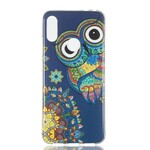 Coque Xiaomi Redmi Note 7 Hibou Mandala Fluorescente