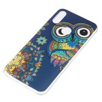 Coque Xiaomi Redmi Note 7 Hibou Mandala Fluorescente