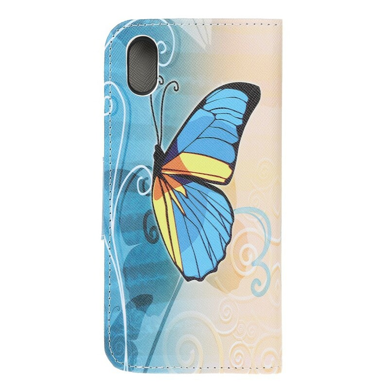 Housse Huawei Y5 2019 Papillon Bleu et Jaune