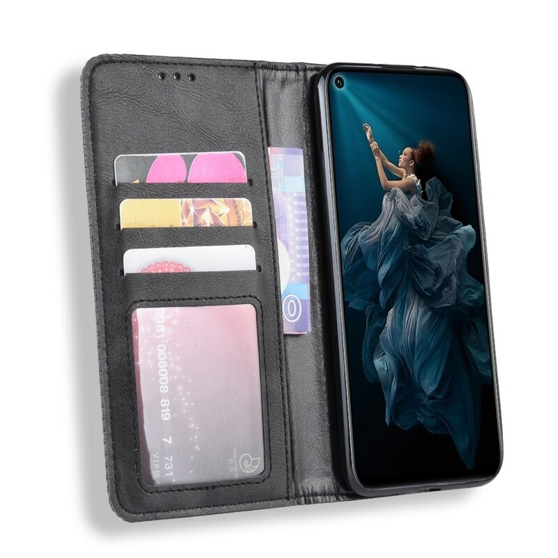 Flip Cover Honor 20 Pro Effet Cuir Vintage Stylisé