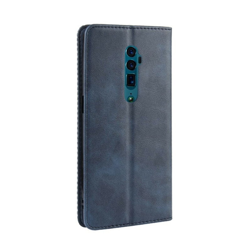 Flip Cover Oppo Reno 10x Zoom Effet Cuir Vintage Stylisé