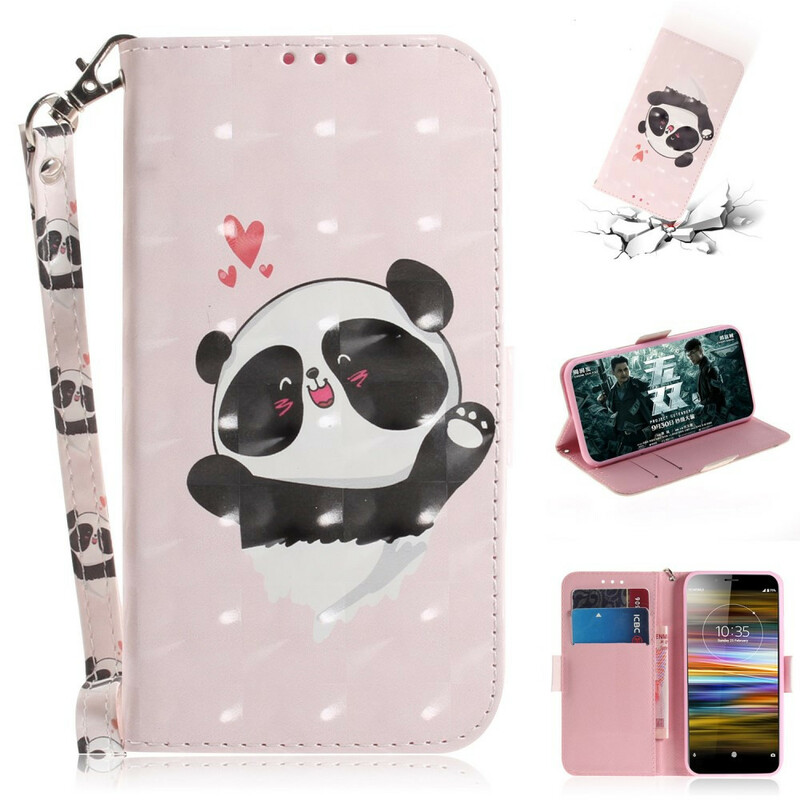 Housse Sony Xperia L3 Panda Love à Lanière