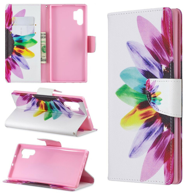 Housse Samsung Galaxy Note 10 Plus Fleur Aquarelle