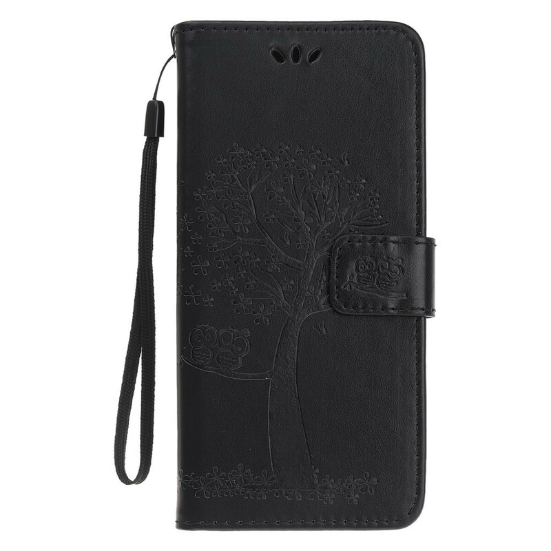 Housse iPhone 11R Arbre et Hiboux à Lanière