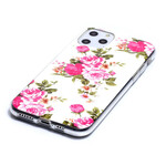 Coque iPhone 11 Fleurs Liberty Fluorescente