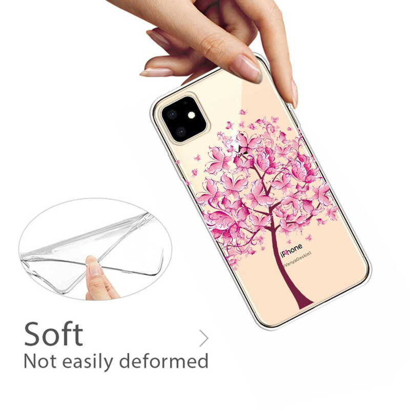 Coque iPhone 11 Top Arbre Rose