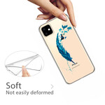 Coque iPhone 11 Belle Plume Bleue