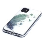 Coque iPhone 11 Transparente Plume Colorée